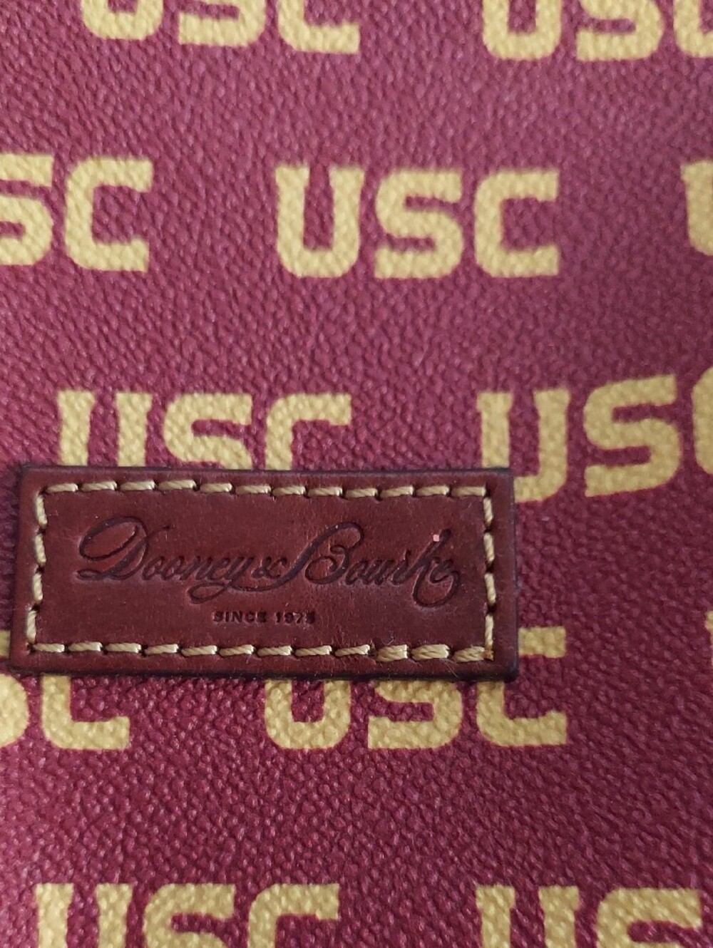 Dooney & Bourke Maroon and Gold USC Logo Zip Pouch - Picture 3 of 8